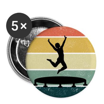 Trampoline Park Jumping Indoor Playground Vintage - Buttons large 2.2''/56 mm (5-pack) - white - Front
