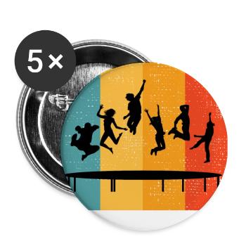 Trampoline Park Jumping Indoor Playground Vintage - Buttons large 2.2''/56 mm (5-pack) - white - Front