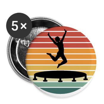 Trampoline Park Jumping Indoor Playground Vintage - Buttons large 2.2''/56 mm (5-pack) - white - Front