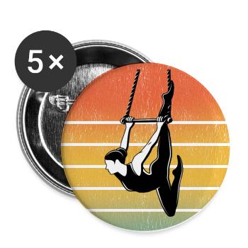 Static Trapeze Artist Circus Gymnastics Vintage - Buttons large 2.2''/56 mm (5-pack) - white - Front