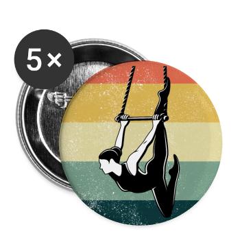 Static Trapeze Artist Circus Gymnastics Vintage - Buttons large 2.2''/56 mm (5-pack) - white - Front
