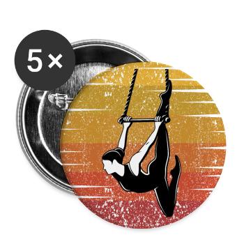 Static Trapeze Artist Circus Gymnastics Vintage - Buttons large 2.2''/56 mm (5-pack) - white - Front