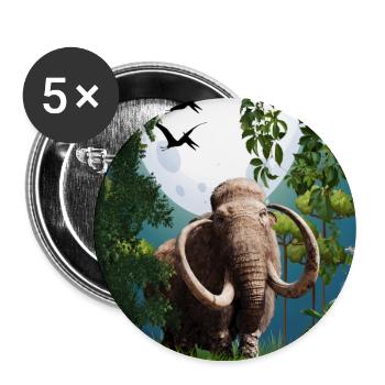 Mondbeschienener Mammut in der Dschungelnacht - Buttons groß 56 mm (5er Pack) - Weiß - Vorne