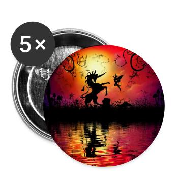 Unicorn with fairy at sunset. - Buttons large 2.2''/56 mm (5-pack) - white - Front