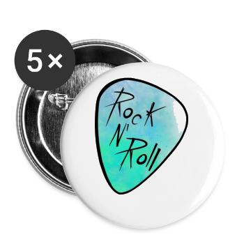 Rock and Roll Guitar Pick! - Buttons large 2.2''/56 mm (5-pack) - white - Front