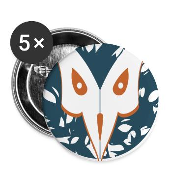 Vogel - Buttons groß 56 mm (5er Pack) - Weiß - Vorne
