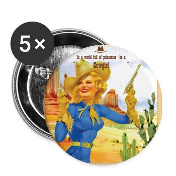 Soyez une fille - Lot de 5 grands badges (56 mm) - blanc - Devant
