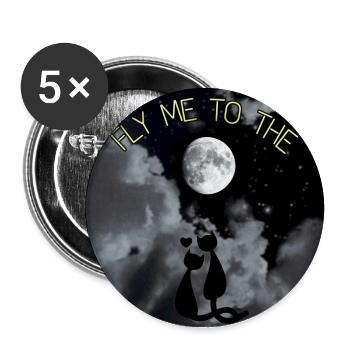Fliege mich zum Mond - Buttons groß 56 mm (5er Pack) - Weiß - Vorne