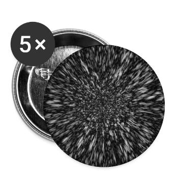 Black and White Abstract Flower Design - Buttons groß 56 mm (5er Pack) - Weiß - Vorne