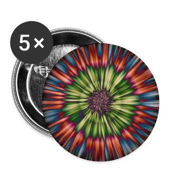 Red Green Blue Flower Motive - Buttons groß 56 mm (5er Pack) - Weiß - Vorne