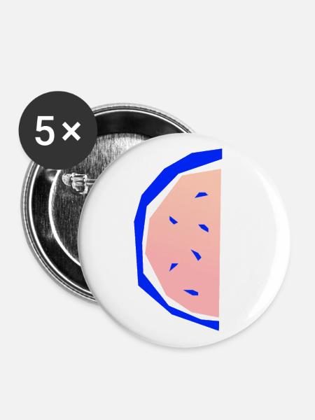 Sommer Melone - Buttons groß 56 mm (5er Pack) - Weiß