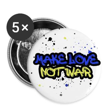 faire l’amour pas la guerre, l’ukraine, la guerre, les graffitis - Lot de 5 grands badges (56 mm) - blanc - Devant