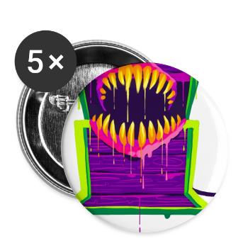 A Beautiful and Funny Mimic Monster Design - Buttons large 2.2''/56 mm (5-pack) - white - Front