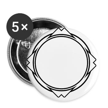 Cadre cool en noir avec coins - Lot de 5 grands badges (56 mm) - blanc - Devant