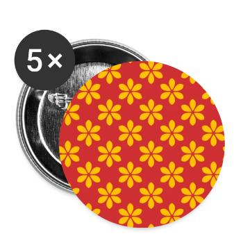 colorful floral pattern design Blumenmuster - Buttons large 2.2''/56 mm (5-pack) - white - Front
