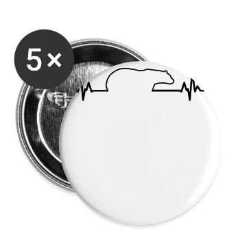 Black Polar Bear ECG Polar Bear - Buttons large 2.2''/56 mm (5-pack) - white - Front