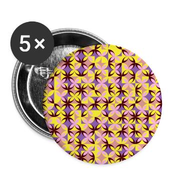 Patterns abstract in retro look - Buttons large 2.2''/56 mm (5-pack) - white - Front