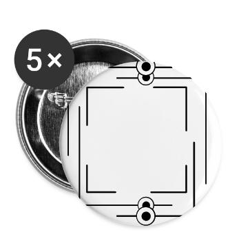 Dicke Linien Dünne Striche Rahmen - Buttons groß 56 mm (5er Pack) - Weiß - Vorne