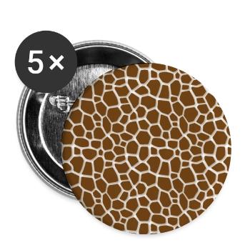 Peau d'animal avec style de couleur africaine - Lot de 5 grands badges (56 mm) - blanc - Devant