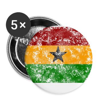 Ghana vintage flag - Buttons large 2.2''/56 mm (5-pack) - white - Front