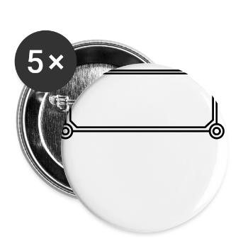 Rectangle avec cadre de cercles en noir - Lot de 5 grands badges (56 mm) - blanc - Devant