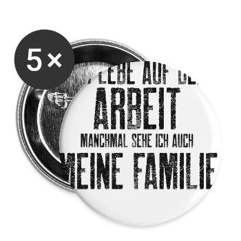 Workerholic Lebe Auf der Arbeit - Buttons groß 56 mm (5er Pack) - Weiß - Vorne