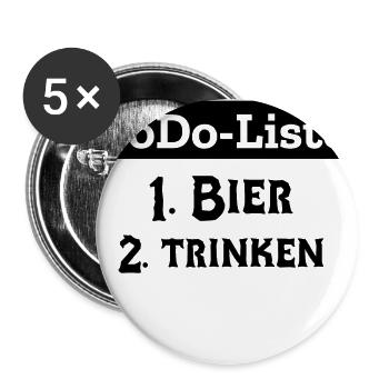 Aufgabenliste Bier Trinken Gehen - Buttons groß 56 mm (5er Pack) - Weiß - Vorne