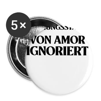 Single Spruch Beziehungsstatus Ledig - Buttons groß 56 mm (5er Pack) - Weiß - Vorne