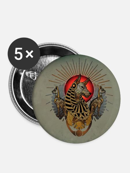 Die dunklen Anubis - Buttons groß 56 mm (5er Pack) - Weiß