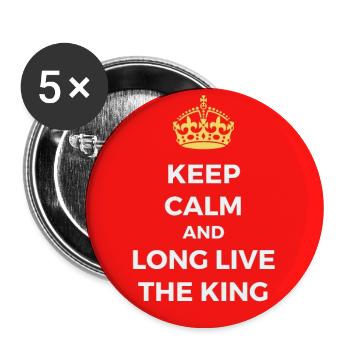 Keep calm and long live the king - Buttons large 2.2''/56 mm (5-pack) - white - Front