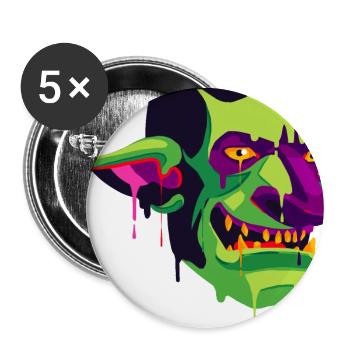 Creepy and beautiful Goblin Monster Design - Buttons large 2.2''/56 mm (5-pack) - white - Front