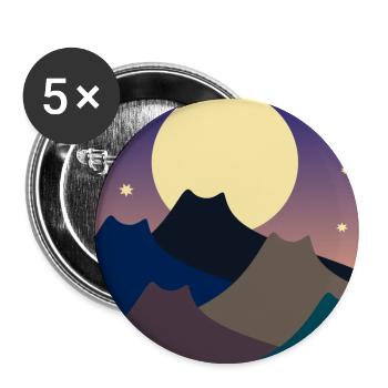 MONTAGNES DES CHATS DE PLEINE LUNE - Lot de 5 grands badges (56 mm) - blanc - Devant