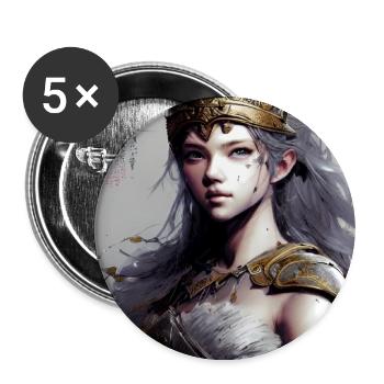 Manga Girl Schildmaid - Lot de 5 grands badges (56 mm) - blanc - Devant