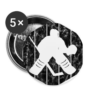Hockey sur glace dans un style rétro ou vintage pour les enfants - Lot de 5 grands badges (56 mm) - blanc - Devant