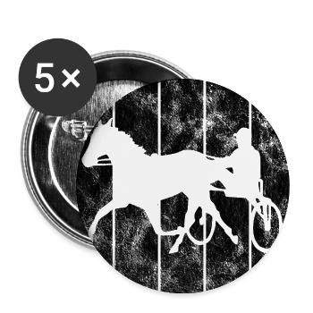 Trotter trotting in retro or vintage style - Buttons large 2.2''/56 mm (5-pack) - white - Front