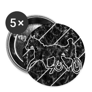 Traber Trabrennen in retro oder vintage Style - Buttons groß 56 mm (5er Pack) - Weiß - Vorne