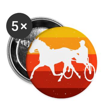 Trotter trotting races in retro or vintage style - Buttons large 2.2''/56 mm (5-pack) - white - Front