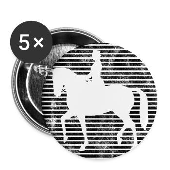 Dressur Dressurreiten Dressurreiter Reiten Pferd - Buttons groß 56 mm (5er Pack) - Weiß - Vorne