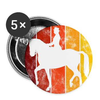 Dressur Dressurreiten Dressurreiter Reiten Pferd - Buttons groß 56 mm (5er Pack) - Weiß - Vorne