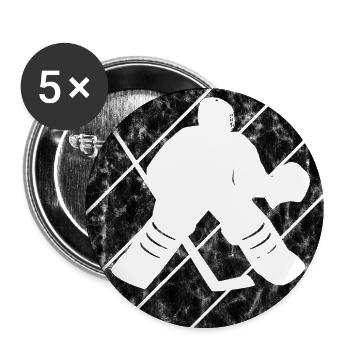 Hockey sur glace dans un style rétro ou vintage pour les enfants - Lot de 5 grands badges (56 mm) - blanc - Devant