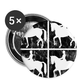 Dressur Dressurreiten Dressurreiter Reiten Pferd - Buttons groß 56 mm (5er Pack) - Weiß - Vorne