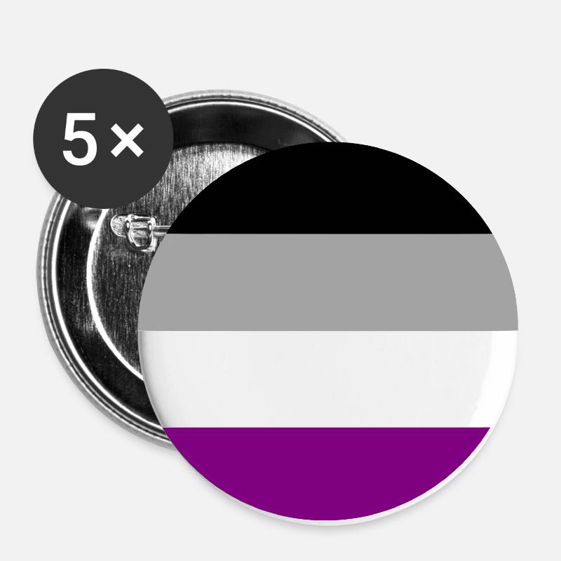 Asexual - Buttons large 2.2''/56 mm (5-pack) - white