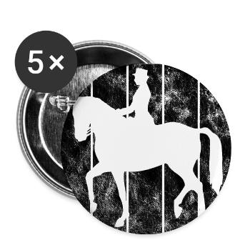 Dressur Dressurreiten Dressurreiter Reiten Pferd - Buttons groß 56 mm (5er Pack) - Weiß - Vorne