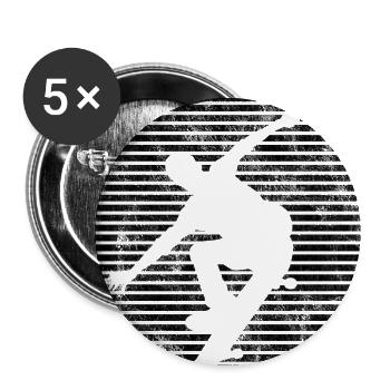 Skateboarder Skateboard Skater Skate Skateing - Buttons large 2.2''/56 mm (5-pack) - white - Front