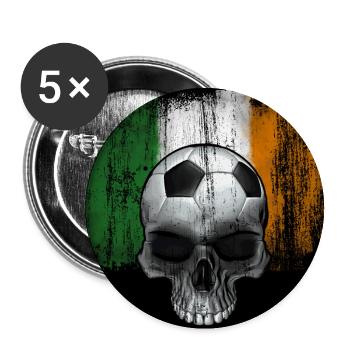 Ireland Football Fan - Buttons large 2.2''/56 mm (5-pack) - white - Front