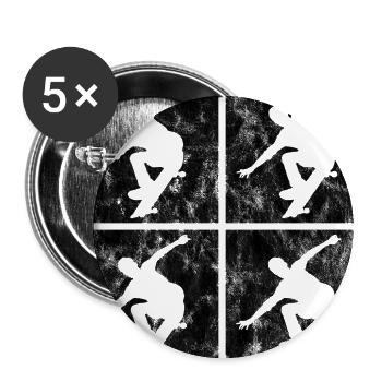 Skateboarder Skateboard Skater Skate Skateing - Buttons large 2.2''/56 mm (5-pack) - white - Front