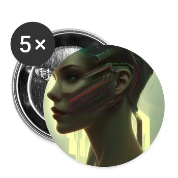 Cyber Violett - Buttons groß 56 mm (5er Pack) - Weiß - Vorne