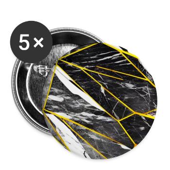 Black Gold Faux Marble - Buttons large 2.2''/56 mm (5-pack) - white - Front