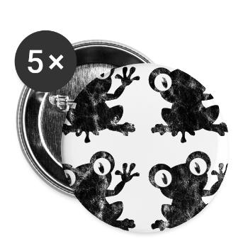 Frosch Frösche Geschenk für Kinder Lustig Witzig - Buttons groß 56 mm (5er Pack) - Weiß - Vorne