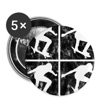 Skateboarder Skateboard Skater Skate Skateing - Buttons large 2.2''/56 mm (5-pack) - white - Front